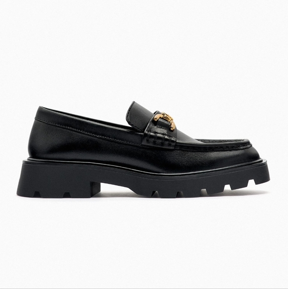 [SOLD] NWT Zara Lug Sole Geniune Leather Loafer - Picture 4 of 9